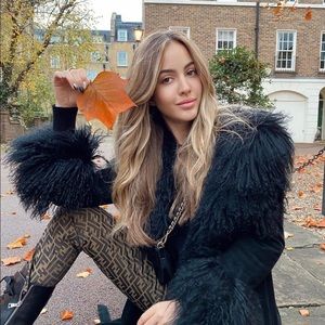 Charlotte Simone Mongolian Trim Coat XS